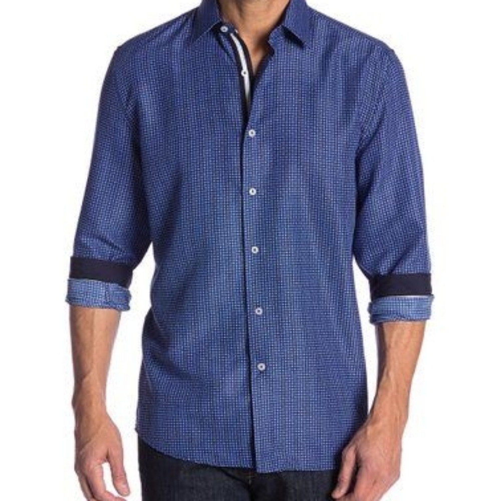 Rosso Milano Modern Fit Button Down Shirt XL, 17.5